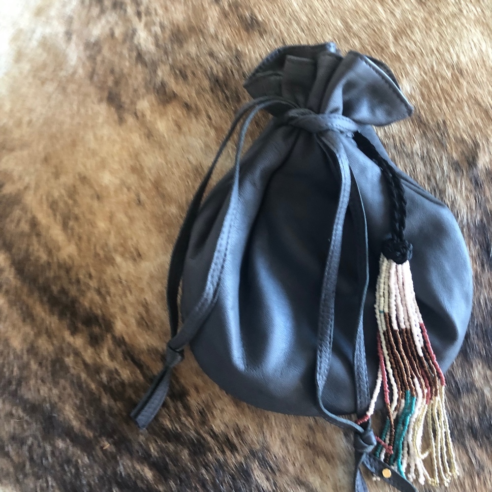 Cleobella Leather Pouch Grey